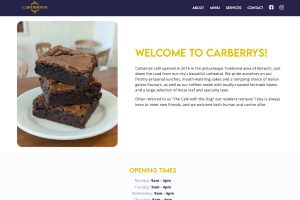 Carberrys website top heading with photo carousel