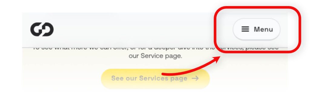 Hamburger menu example